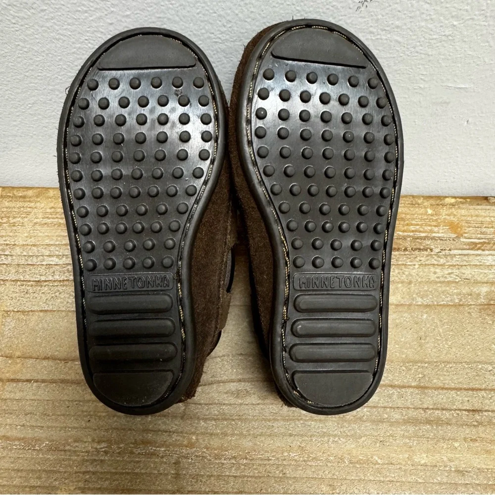 Minnetonka Little Kids Toddler‎ Dark Brown Suede Boat Moccasins Size 7